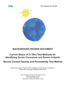 BACKGROUND REVIEW DOCUMENT In Vitro Identifying Ocular Corrosives and Severe Irritants: