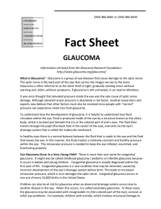   Fact Sheet  GLAUCOMA 