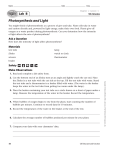 Photosynthesis and Light Lab B 50 minutes