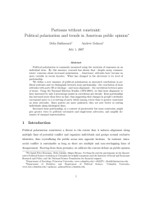 Partisans without constraint: Political polarization and trends in American public opinion ∗