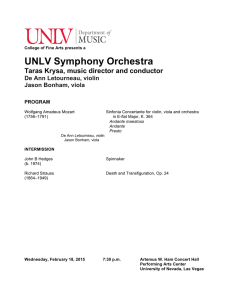 UNLV Symphony Orchestra Taras Krysa, music director and conductor Jason Bonham, viola