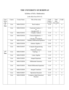 THE UNIVERSITY OF BURDWAN Syllabus of M.Sc. Mathematics