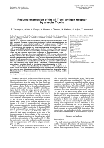 Reduced expression of the ab T-cell antigen receptor by alveolar T-cells