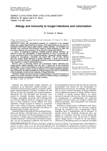 Allergy and immunity to fungal infections and colonization
