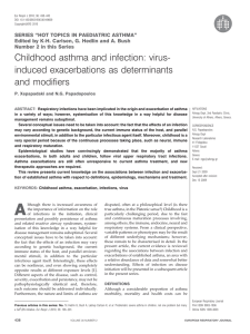 SERIES ‘‘HOT TOPICS IN PAEDIATRIC ASTHMA’’ Number 2 in this Series