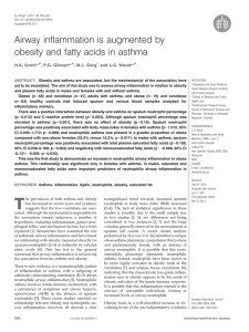 Airway inflammation is augmented by obesity and fatty acids in asthma