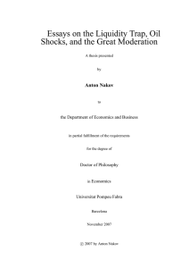 Essays on the Liquidity Trap, Oil Shocks, and the Great Moderation