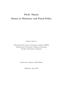 Ph.D. Thesis: Essays in Monetary and Fiscal Policy