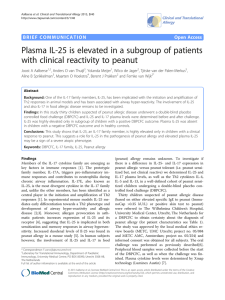 Plasma IL-25 is elevated in a subgroup of patients Open Access
