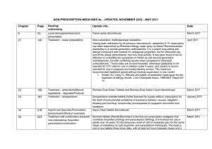 NON-PRESCRIPTION MEDICINES 4e – UPDATES, NOVEMBER 2010 – MAY 2011 Chapter Page