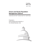 Prison and Parole Population Management Options Presented to: Senate Budget Subcommittee No. 4
