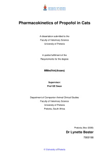 Pharmacokinetics of Propofol in Cats