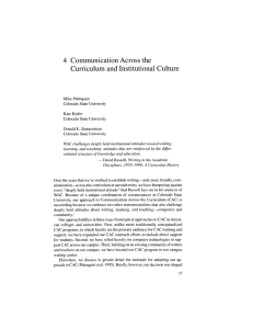 4 Communication Across the Curriculum and Institutional Culture E.