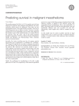 Predicting survival in malignant mesothelioma CORRESPONDENCE