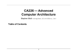 CA226 — Advanced Computer Architecture Table of Contents Stephen Blott