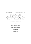 T R I P U R A    ... (A Central University) Syllabus for Three Year Degree Course