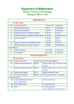 Department of Mathematics National Institute of Technology Hamirpur (HP)-177 005 Graduate level