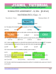 SUMMATIVE ASSESSMENT – II, 2014  [JS-20141] MATHEMATICS /Class – X