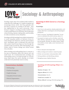 Sociology &amp; Anthropology Knowledge &amp; Skills Gained as a Sociology Major:
