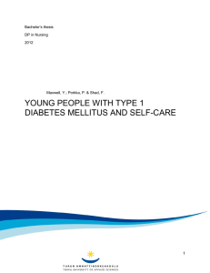 YOUNG PEOPLE WITH TYPE 1 DIABETES MELLITUS AND SELF-CARE  1