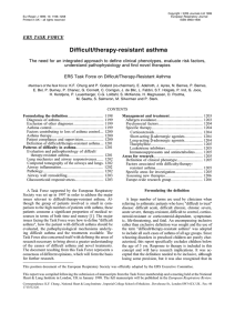 Difficult/therapy-resistant asthma ERS TASK FORCE