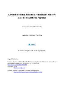 Environmentally Sensitive Fluorescent Sensors Based on Synthetic Peptides Linköping University Post Print
