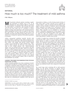 How much is too much? The treatment of mild asthma EDITORIAL