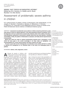 SERIES ‘‘HOT TOPICS IN PAEDIATRIC ASTHMA’’ Number 5 in this Series