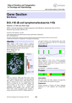 Gene Section BCL11B (B-cell lymphoma/leukaemia 11B) Atlas of Genetics and Cytogenetics