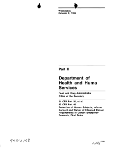 Department  of Health  and  Huma Services Part  II