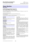 Gene Section KLF6 (Krüppel like factor 6) Atlas of Genetics and Cytogenetics