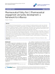 Pharmaceutical Policy Part 2 Pharmaceutical engagement and policy development: a
