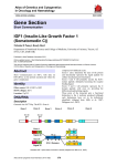 Gene Section IGF1 (Insulin-Like Growth Factor 1 (Somatomedin C))