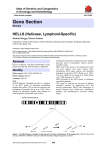 Gene Section HELLS (Helicase, Lymphoid-Specific) Atlas of Genetics and Cytogenetics