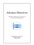 Advance Directives  Planning for Medical Care in the Event of