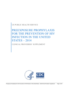 PREEXPOSURE PROPHYLAXIS FOR THE PREVENTION OF HIV INFECTION IN THE UNITED