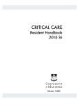 CRITICAL CARE Resident Handbook 2015-16 Version 1.002