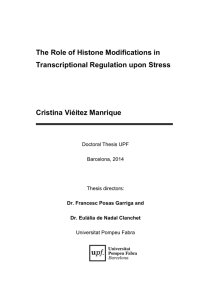 The Role of Histone Modifications in Transcriptional Regulation upon Stress