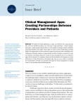 Issue Brief Clinical Management Apps: Creating Partnerships Between Providers and Patients