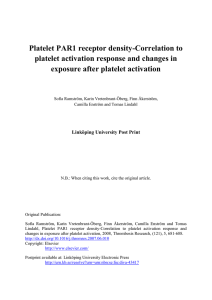 Platelet PAR1 receptor density-Correlation to platelet activation response and changes in