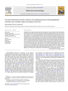 Molecular Immunology Circular Dichroism reveals evidence of coupling between immunoglobulin