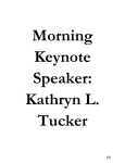 Morning Keynote Speaker: Kathryn L.