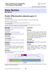 Gene Section PLAG1 (Pleomorphic adenoma gene 1) Atlas of Genetics and Cytogenetics