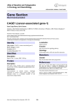 Gene Section CAGE1 (cancer-associated gene-1) Atlas of Genetics and Cytogenetics