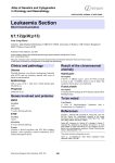 Leukaemia Section t(1;12)(p36;p13) Atlas of Genetics and Cytogenetics in Oncology and Haematology