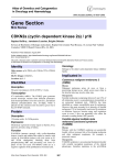 Gene Section CDKN2a (cyclin dependent kinase 2a) / p16