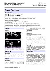 Gene Section JAK2 (janus kinase 2) Atlas of Genetics and Cytogenetics