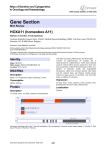 Gene Section HOXA11 (homeobox A11) Atlas of Genetics and Cytogenetics