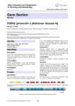 Gene Section PSEN2 (presenilin 2 (Alzheimer disease 4)) in Oncology and Haematology
