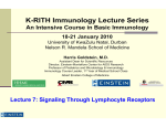 Lecture 7: Signaling Through Lymphocyte Receptors